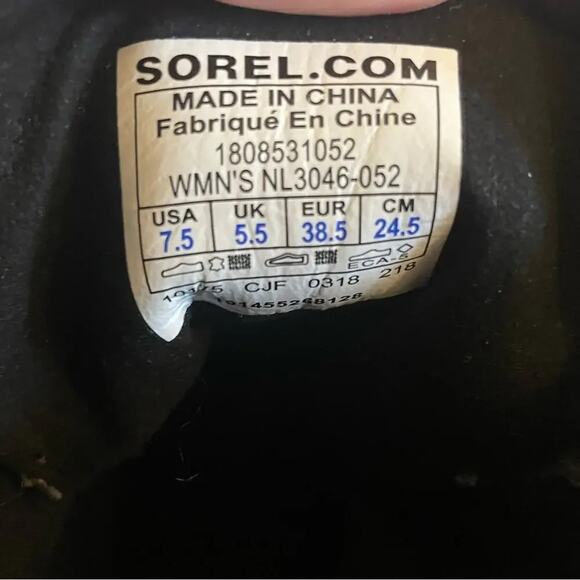 Sorel Women’s  7.5 Lexie Grey Taupe Pink Lace Up Wedge Boots Quarry NL3046-052 - Picture 4 of 8